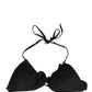 Dolce & Gabbana Black Padded Triangle Halter Bikini Top Swimwear