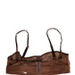 Dolce & Gabbana Brown DG Logo Nylon Mesh Balconette Bra Underwear
