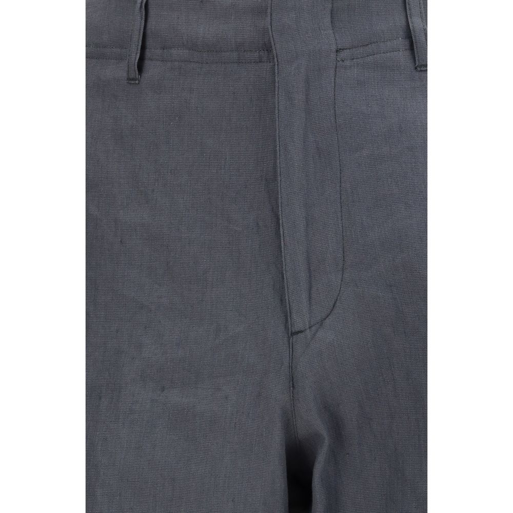 Lardini Gray Linen Cargo Pants