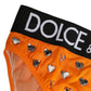Dolce & Gabbana Orange Crystal High Waist Brief Panty Underwear