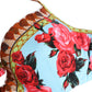 Dolce & Gabbana Multicolor Floral Print Halter Bikini Top Swimwear