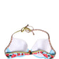 Dolce & Gabbana Multicolor Floral Print Halter Bikini Top Swimwear