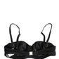 Dolce & Gabbana Black Nylon Padded Balconnet Brassiere Underwear