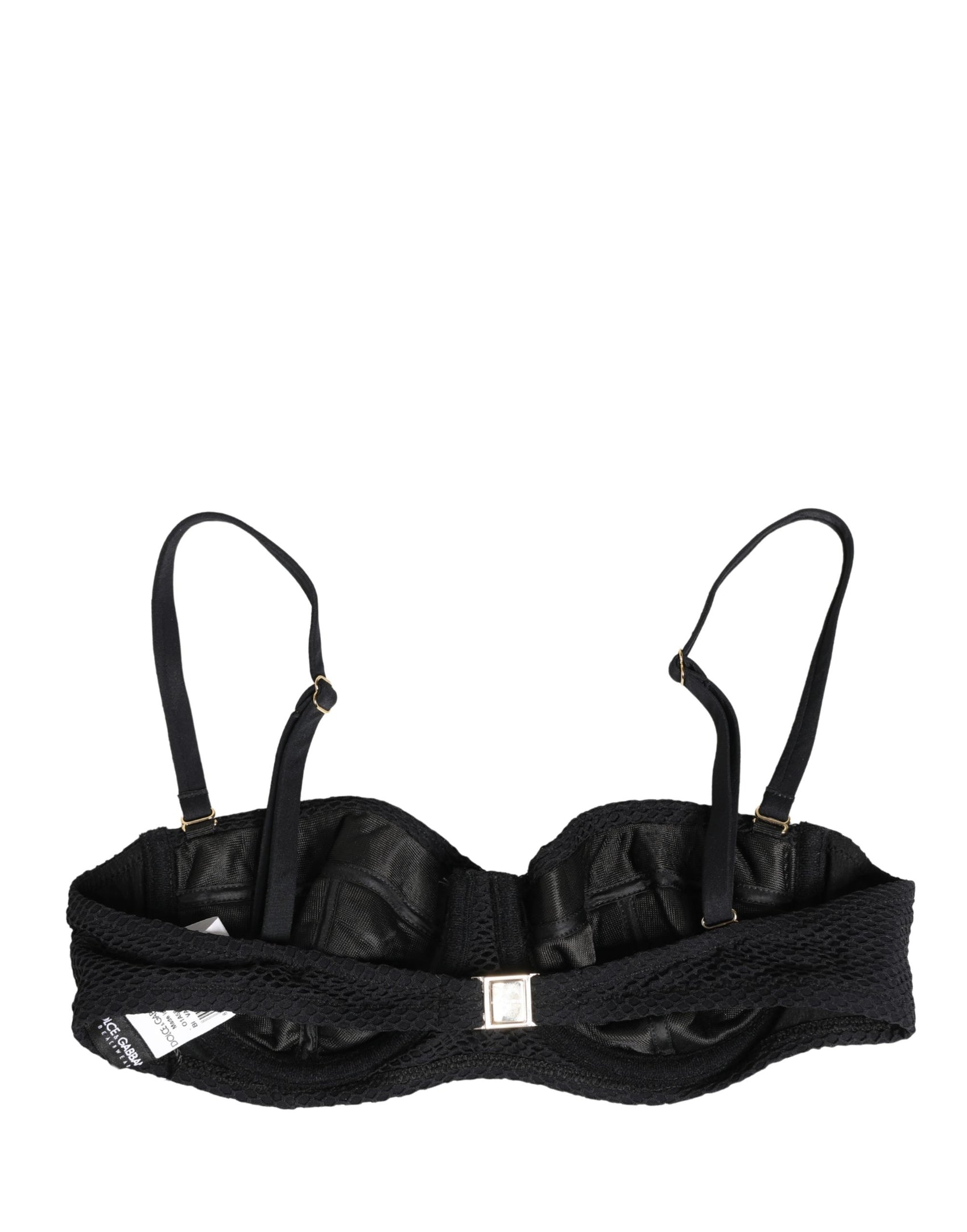 Dolce & Gabbana Black Nylon Padded Balconnet Brassiere Underwear