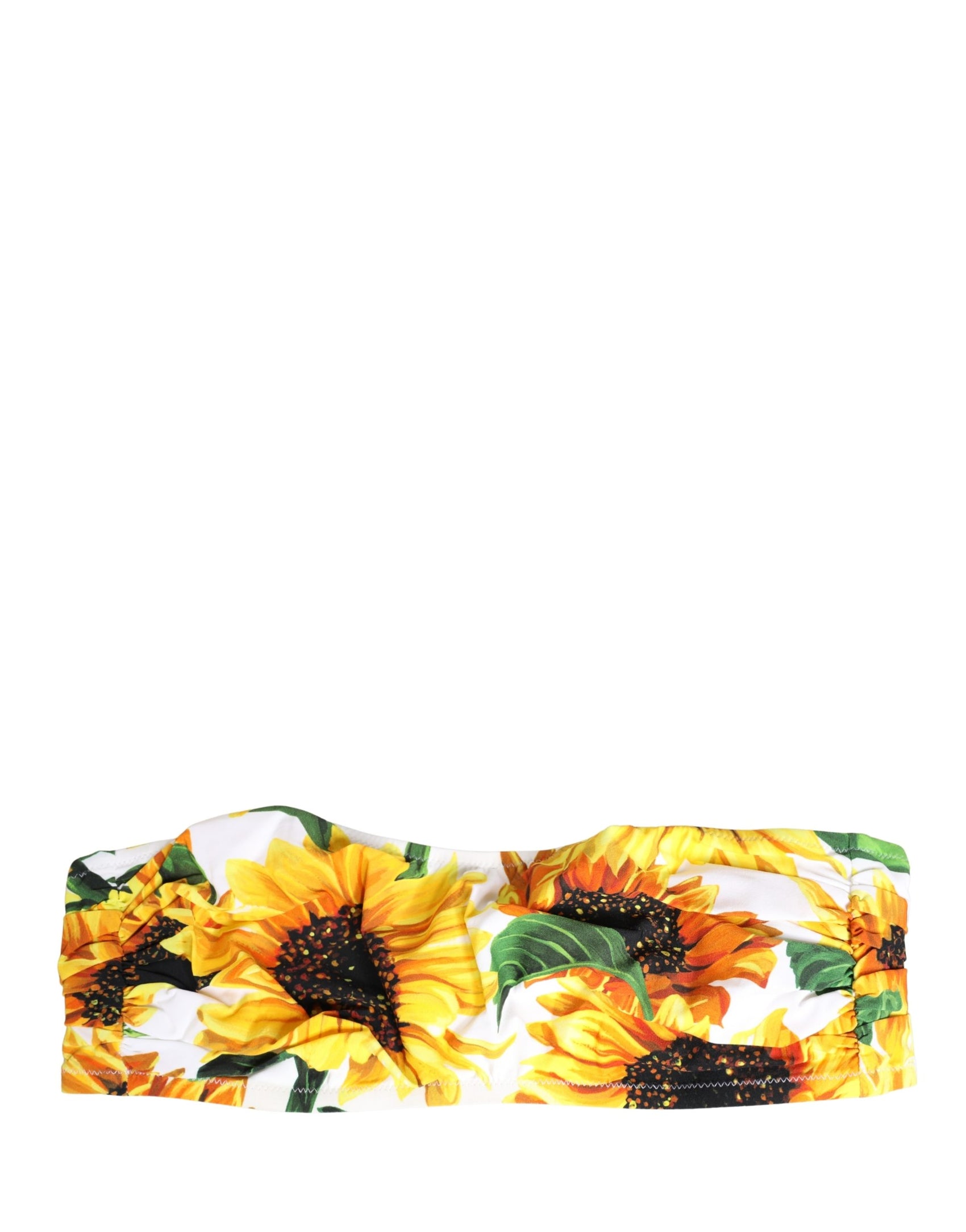 Dolce & Gabbana Multicolor Sunflower Print Bandeau Top Swimwear