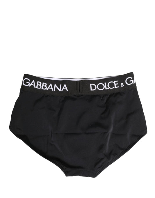 Dolce & Gabbana Black Logo Waistband Coulotte Panty Underwear