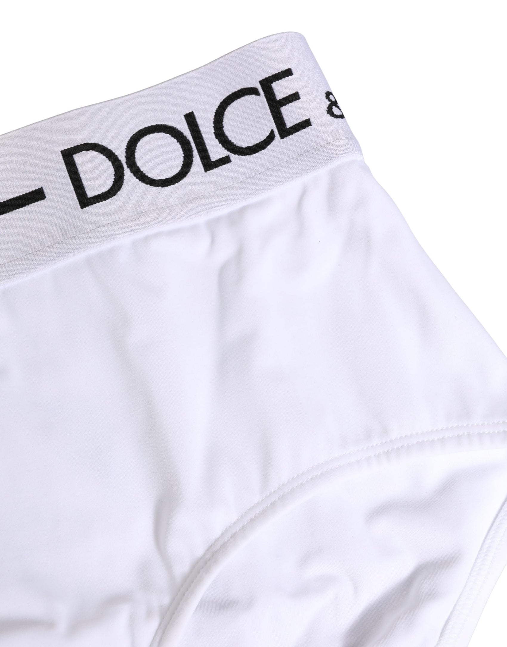 Dolce & Gabbana White Nylon Logo Waistband Panty Underwear