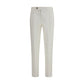 PT Torino White Cotton Casual Pants