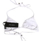 Dolce & Gabbana White Nylon Triangle Beachwear Bikini Top Swimwear