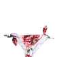 Dolce & Gabbana White Floral Print Swimsuit Bikini Bottom Swimwear
