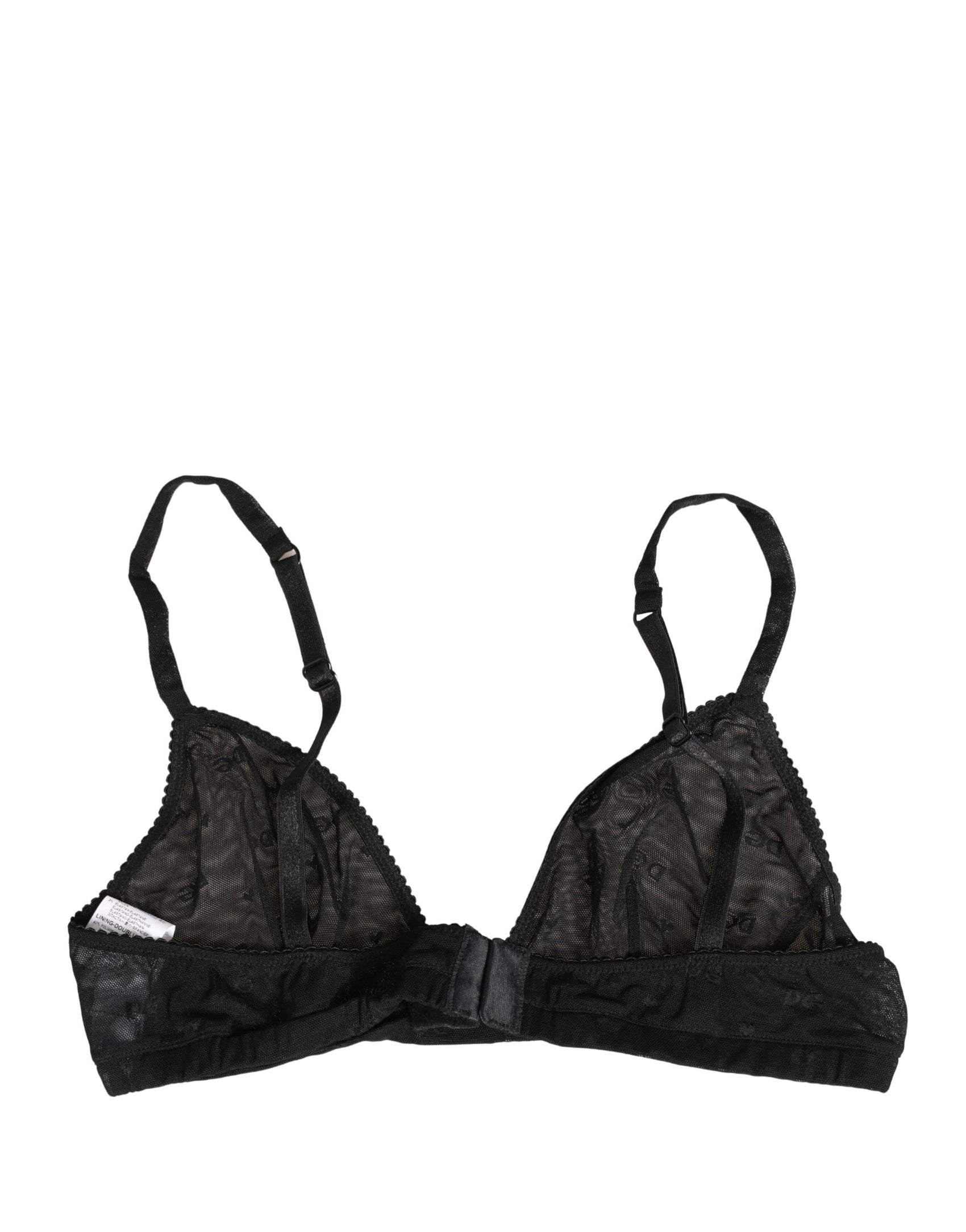 Dolce & Gabbana Black Nylon Stretch Soft Cup Brassiere Underwear