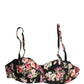 Dolce & Gabbana Black Floral Padded Balconnet Bra Underwear