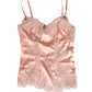 Dolce & Gabbana Pink Lace Silk Satin Tank Lingerie Sleepwear