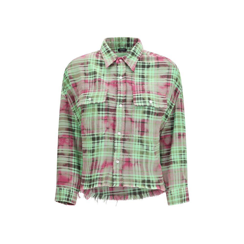R13 Bicolor Cotton Pattern Shirt