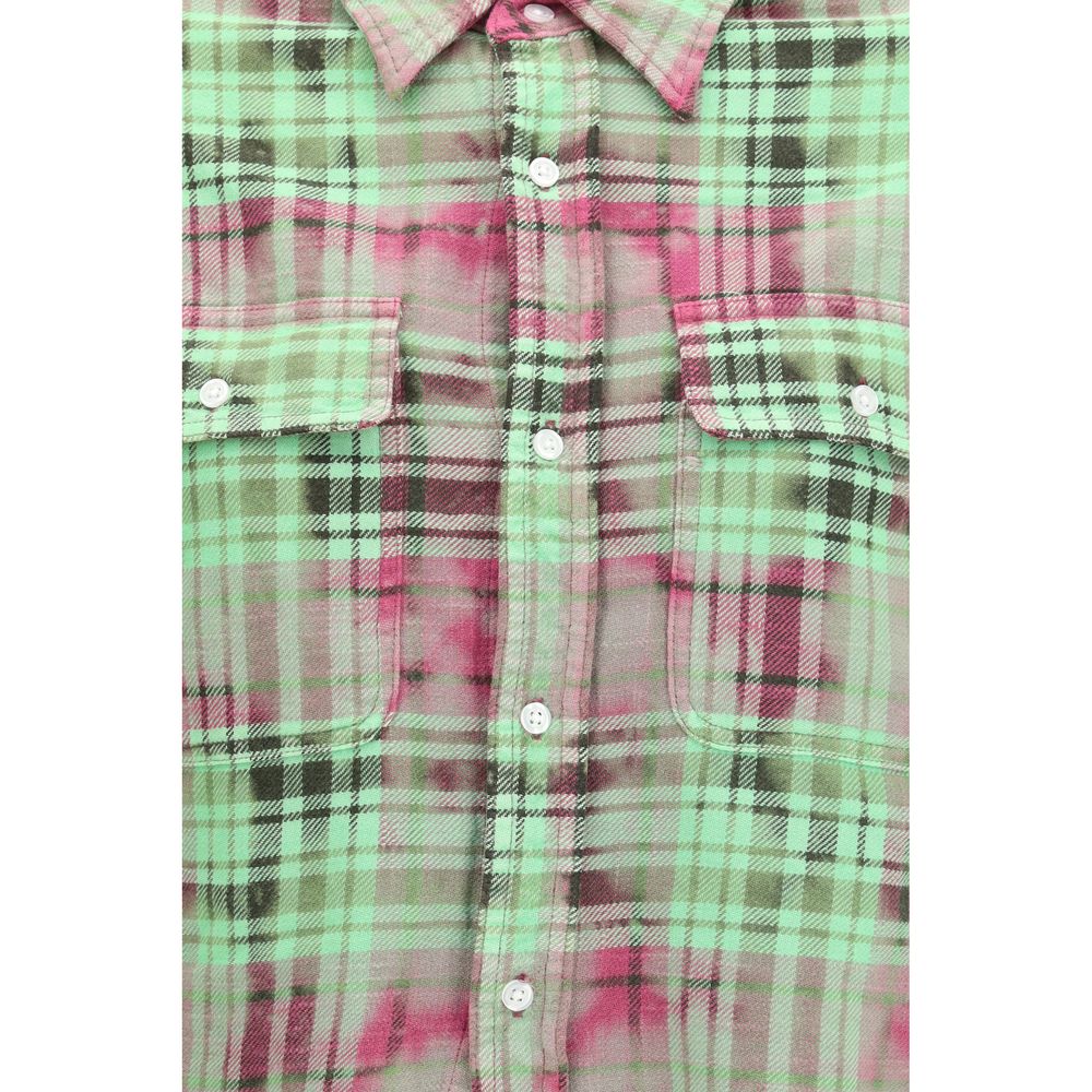 R13 Bicolor Cotton Pattern Shirt