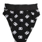 Dolce & Gabbana White Black Logo Waistband Midi Brief Underwear