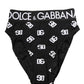 Dolce & Gabbana White Black Logo Waistband Midi Brief Underwear