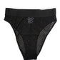 Dolce & Gabbana Black Cotton Mesh High Brief Panty Underwear