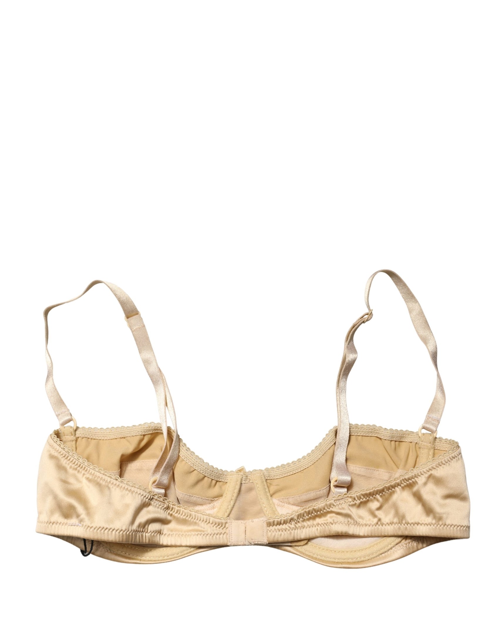 Dolce & Gabbana Beige Semi-Pad Underwire Balconette Bra Underwear
