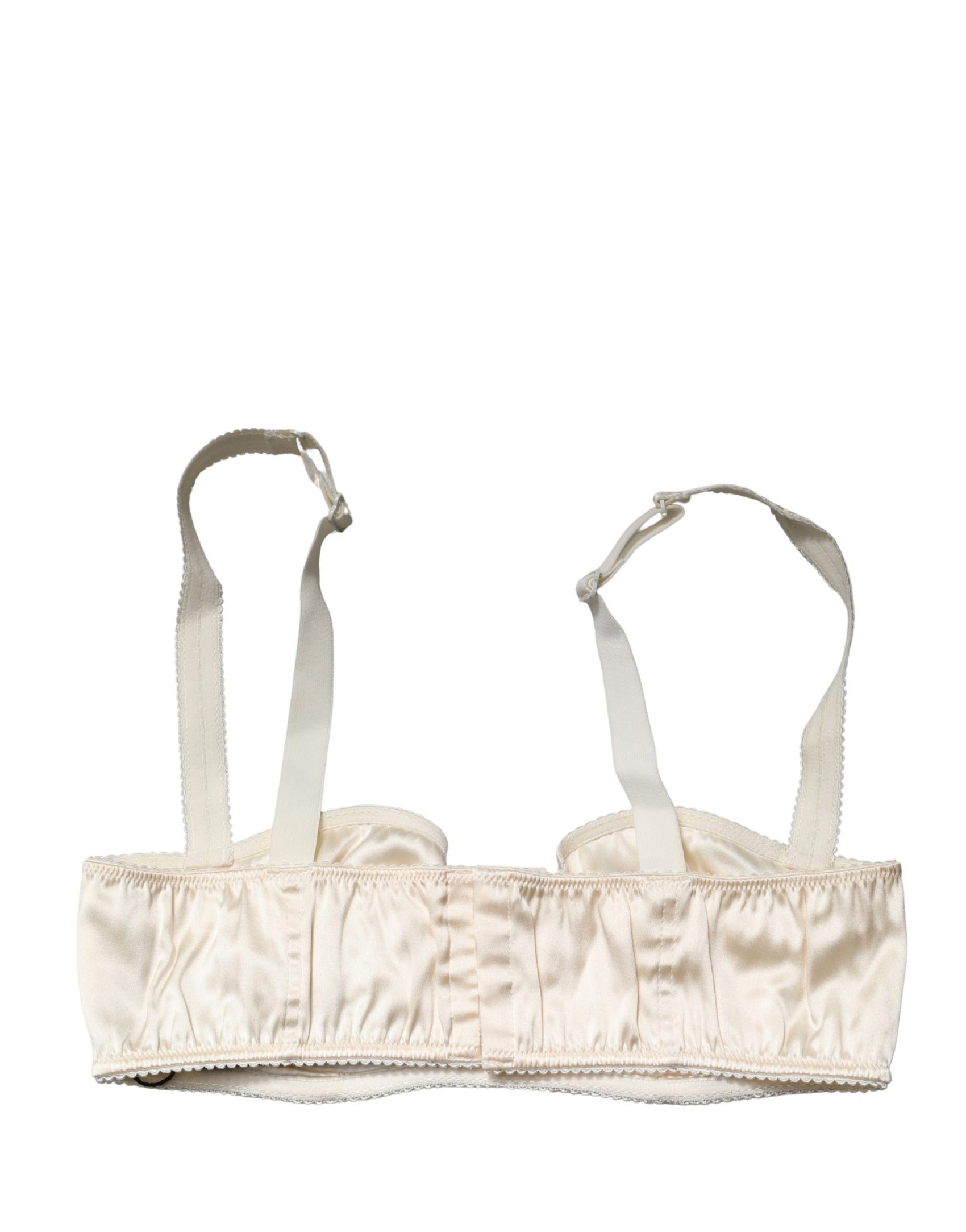 Dolce & Gabbana Off White Semi-Pad Underwire Balconette Bra Underwear