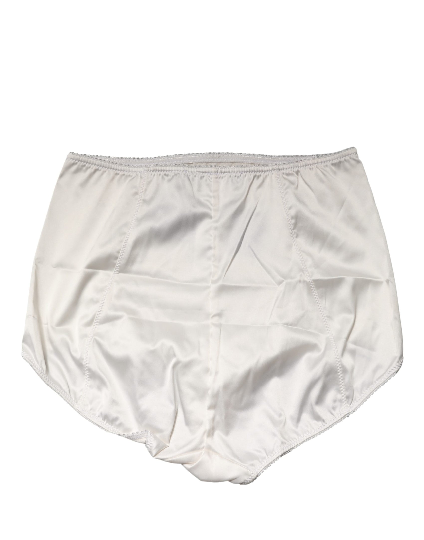 Dolce & Gabbana White Silk Blend High Waist Girdle Panty Underwear