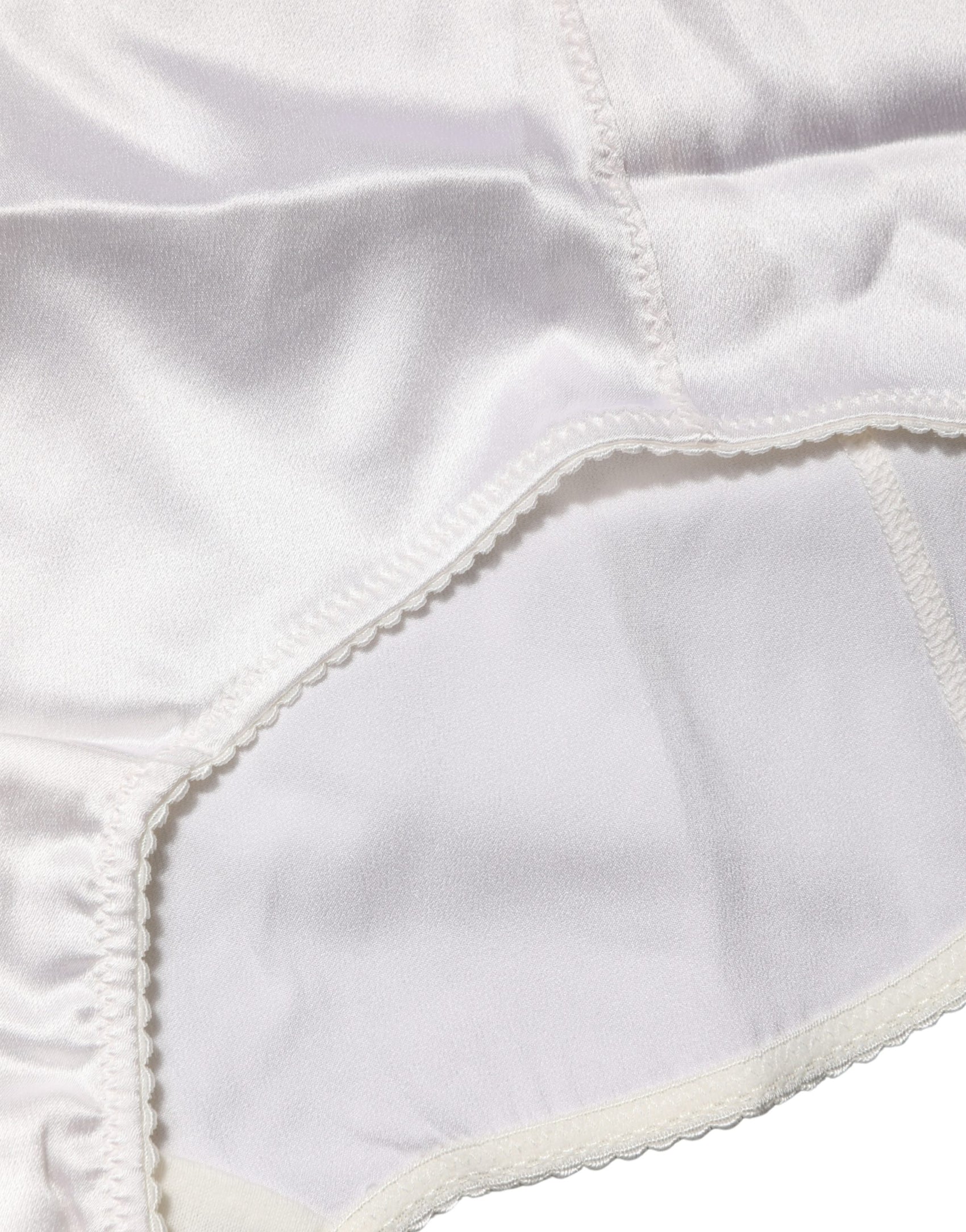 Dolce & Gabbana White Silk Blend High Waist Girdle Panty Underwear
