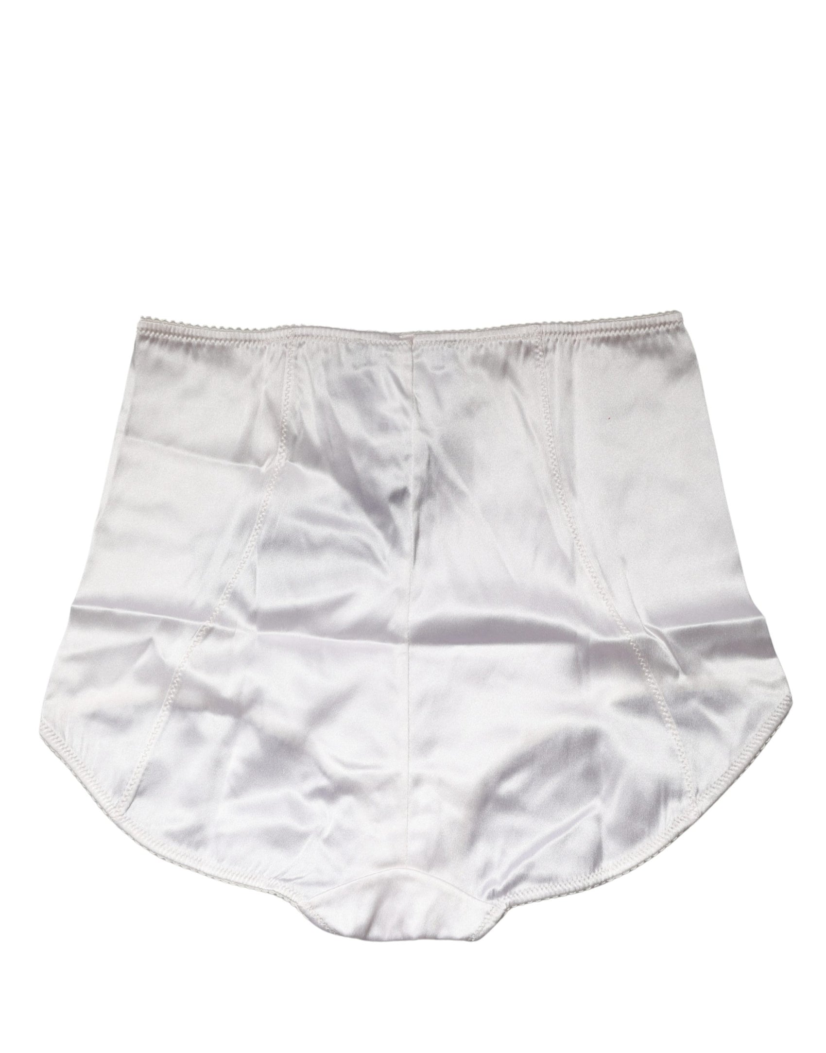 Dolce & Gabbana White Silk Blend High Waist Girdle Panty Underwear