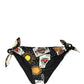 Dolce & Gabbana Black Graphic Cards Print Bikini Bottom Swimwear