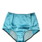 Dolce & Gabbana Blue Silk Blend High Waist Girdle Panty Underwear