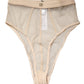 Dolce & Gabbana Beige Silk Blend High Waist Brief Panty Underwear