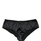 Dolce & Gabbana Black Silk Stretch Mid Waist Brief Panty Underwear