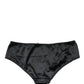Dolce & Gabbana Black Silk Stretch Mid Waist Brief Panty Underwear