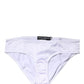 Dolce & Gabbana White Silk Stretch Mid Waist Brief Panty Underwear