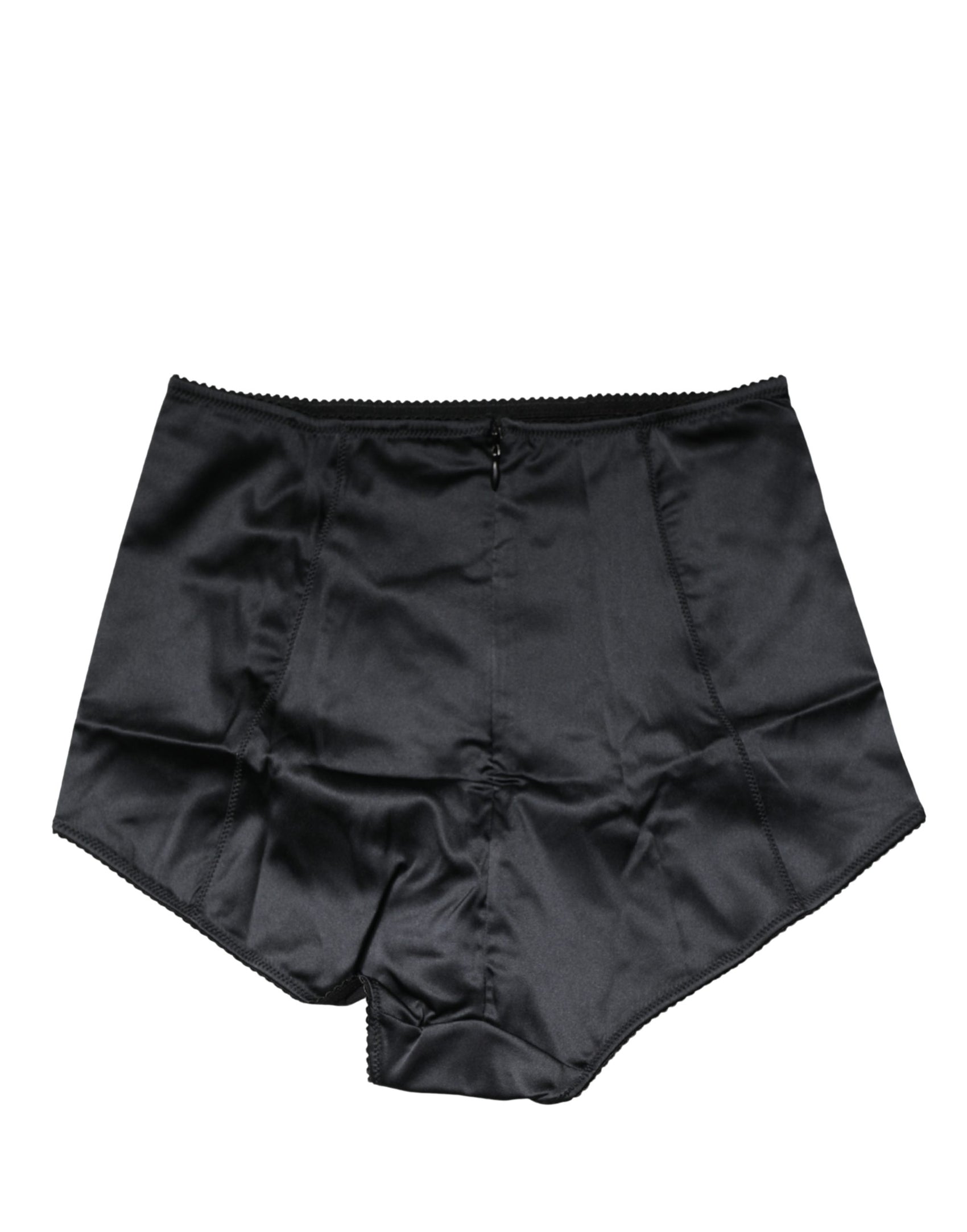 Dolce & Gabbana Black Silk Blend High Waist Girdle Panty Underwear