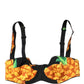 Dolce & Gabbana Black Pineapple Silk Balconette Bra Underwear