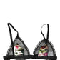Dolce & Gabbana Black Floral Soft Cup Triangle Bra Underwear