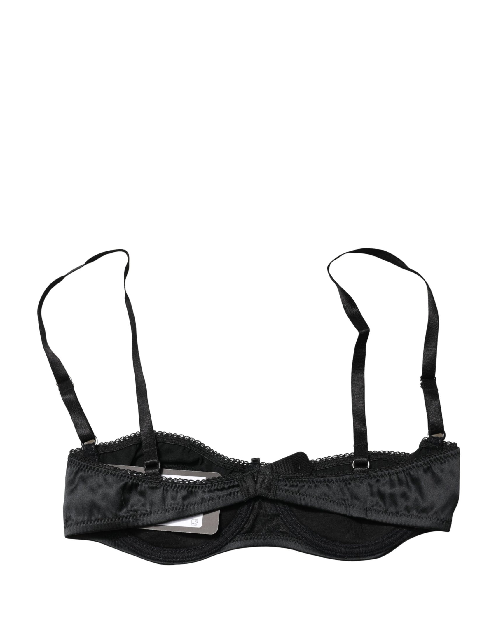 Dolce & Gabbana Black Semi-Pad Underwire Balconette Bra Underwear