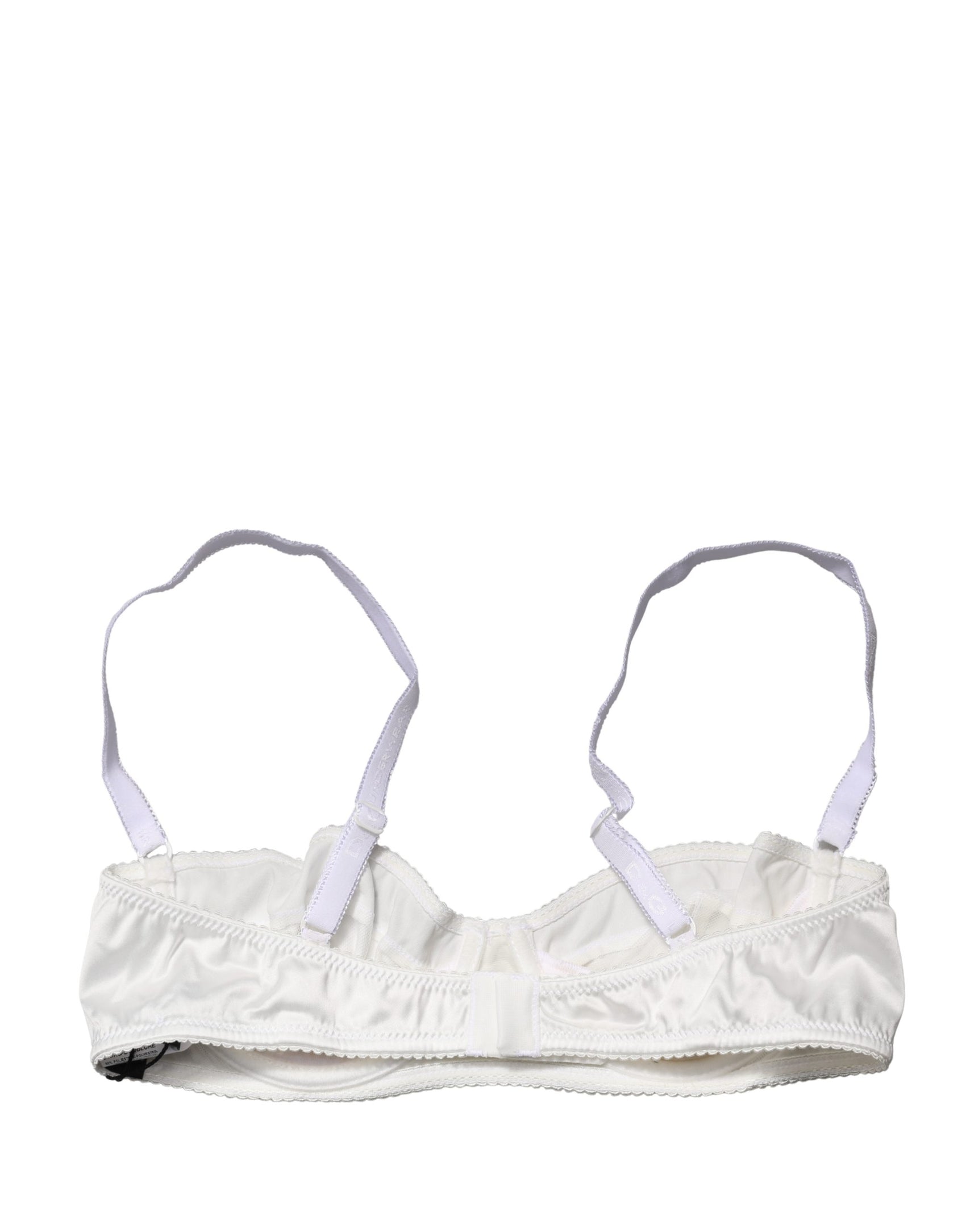 Dolce & Gabbana White Semi-Pad Underwire Balconette Bra Underwear