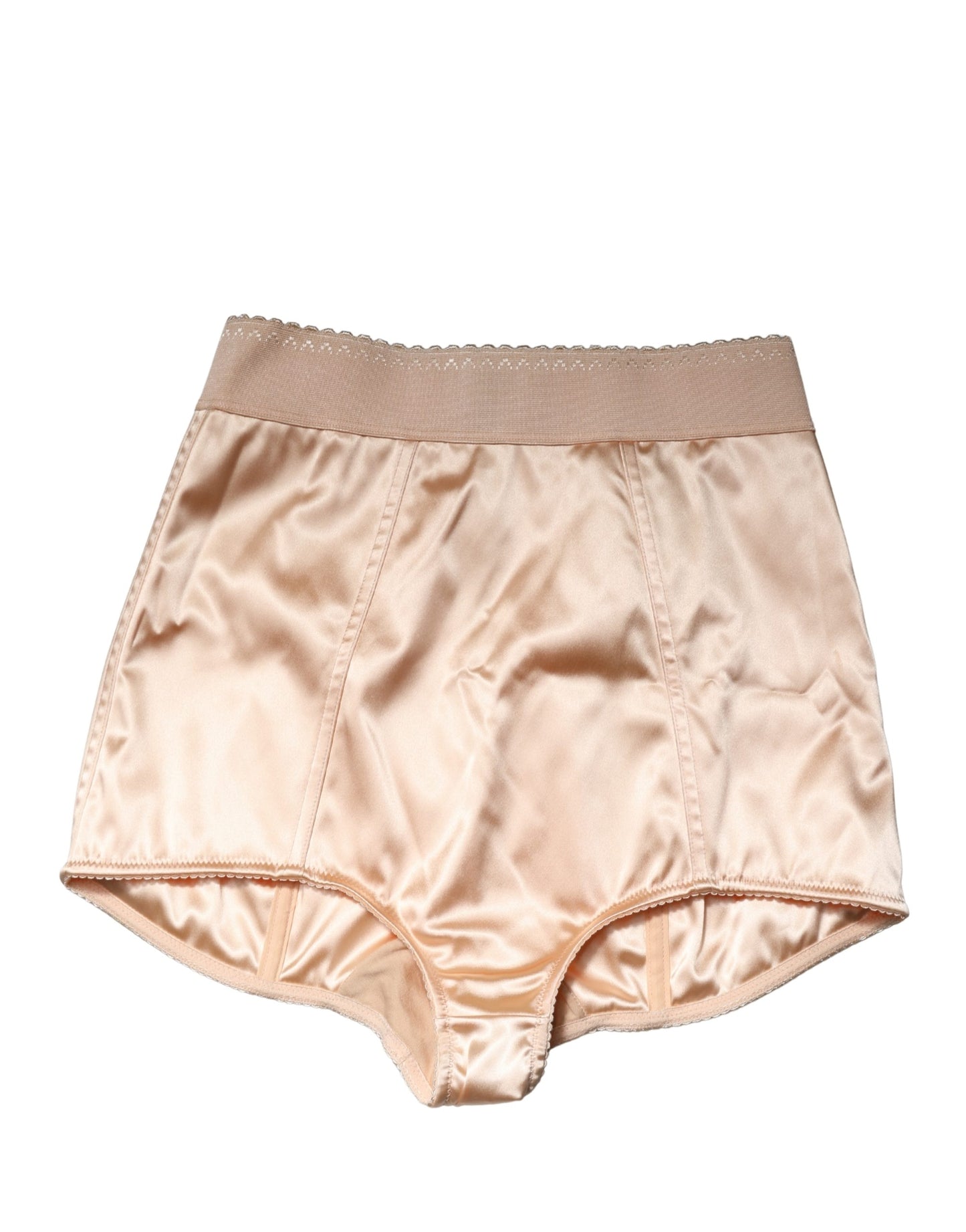 Dolce & Gabbana Beige Silk Blend High Waist Girdle Panty Underwear