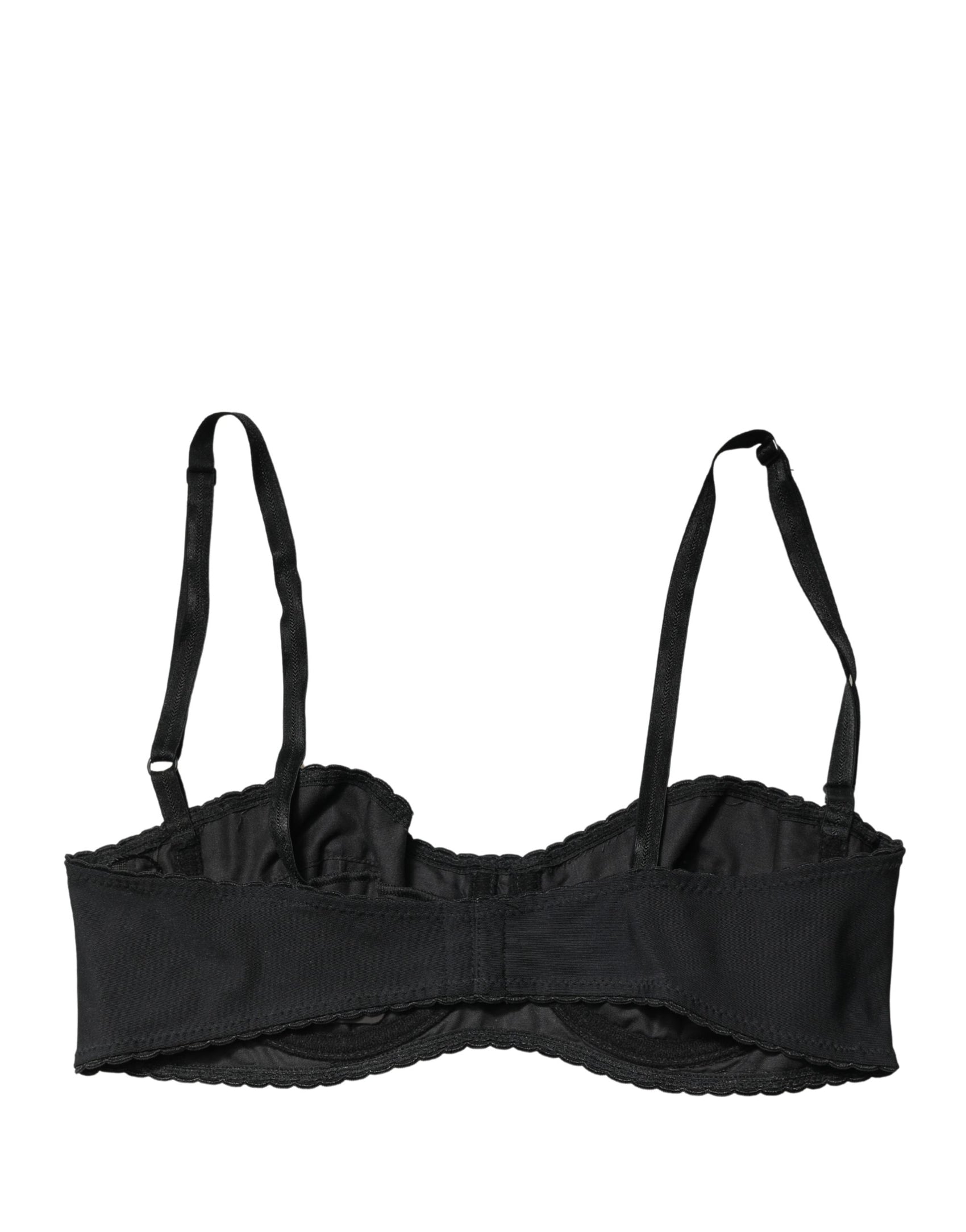 Dolce & Gabbana Black Semi-Pad Underwire Balconette Bra Underwear