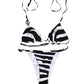 Dolce & Gabbana Black White Zebra Bikini Top Bottom Swimwear