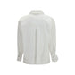 Ella White Cotton Pattern Shirt