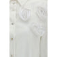 Ella White Cotton Pattern Shirt
