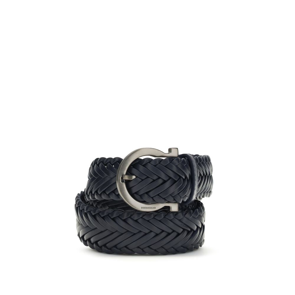 Ferragamo Blue Calf Leather Bos Taurus Belt