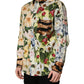 Dolce & Gabbana Multicolor Floral Animal Print Collared Shirt