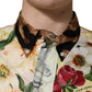 Dolce & Gabbana Multicolor Floral Animal Print Collared Shirt