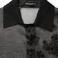 Dolce & Gabbana Black Floral Applique Sheer Short Sleeve Shirt
