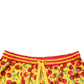 Dolce & Gabbana Yellow Red Cherry Print Silk Bermuda Shorts