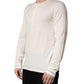 Dolce & Gabbana White Long Sleeves Henley Pullover Sweater