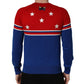 Dolce & Gabbana Multicolor Wool Butterfly Star Men Crew Neck Sweater